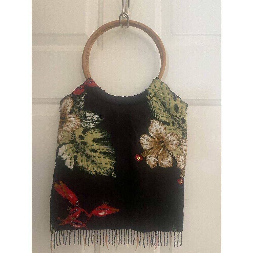 Peaceful People Wood Handle Bag